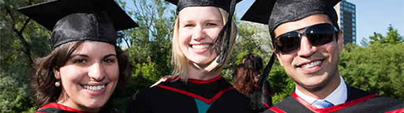 Students smiling at convocation