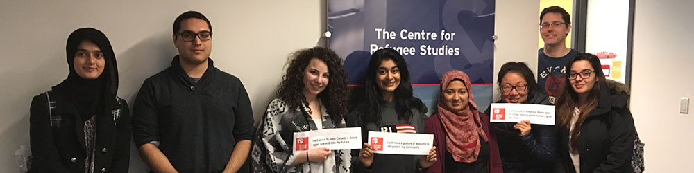 Graduate Students in front of Centre for Refugee Studies