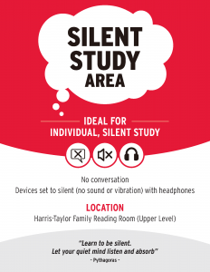 Osgoode Library Noise Zones Poster. Silent Study Area