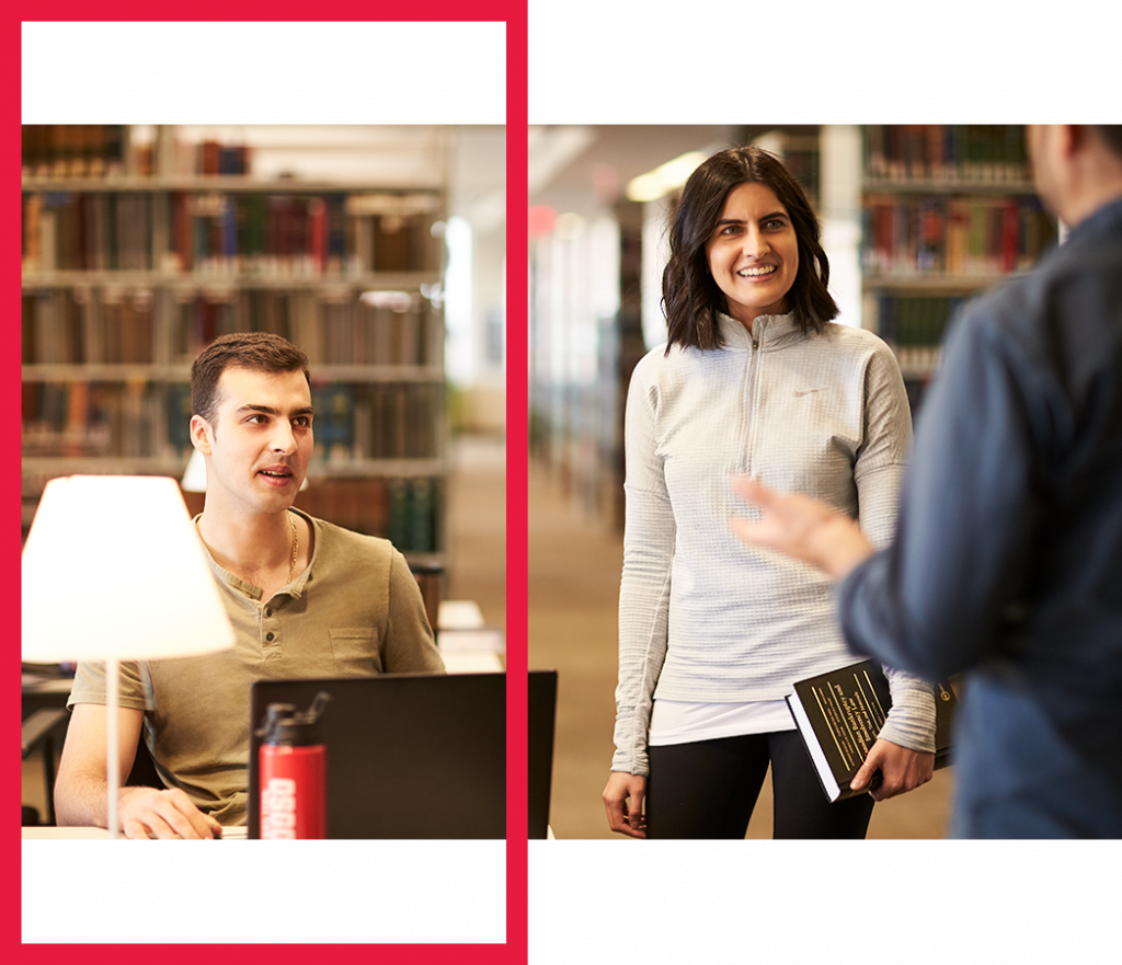 Students in the library.