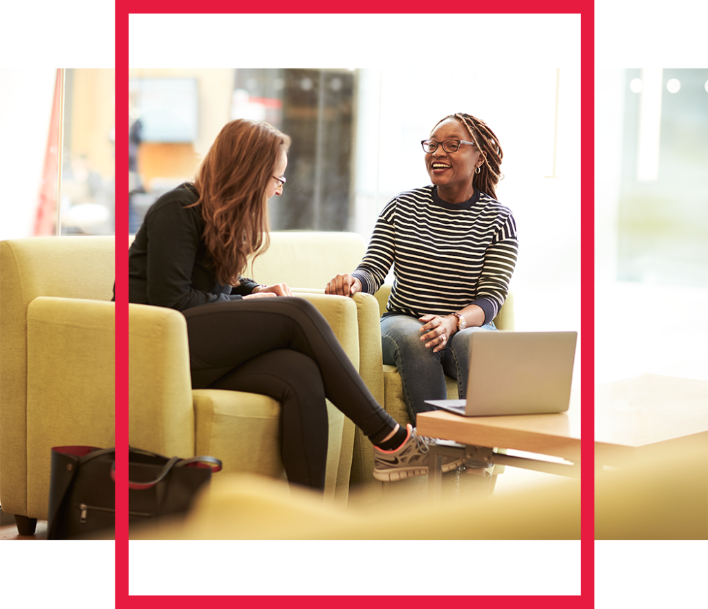 Two students in conversation.