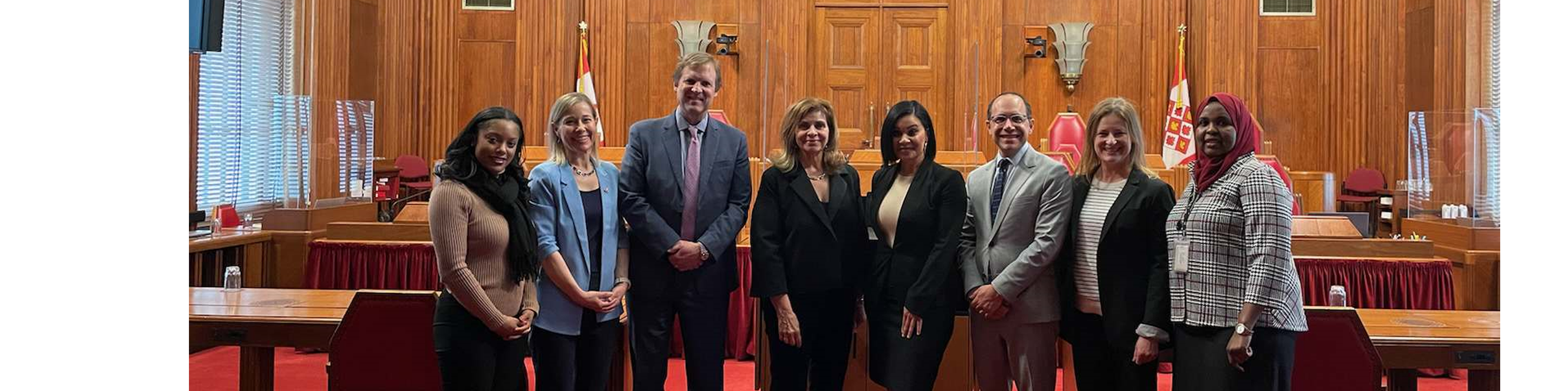 Photo at Supreme Court of Canada of steering Committee of the Action Committee on Access to Justice & U.S. Office for Access to Justice