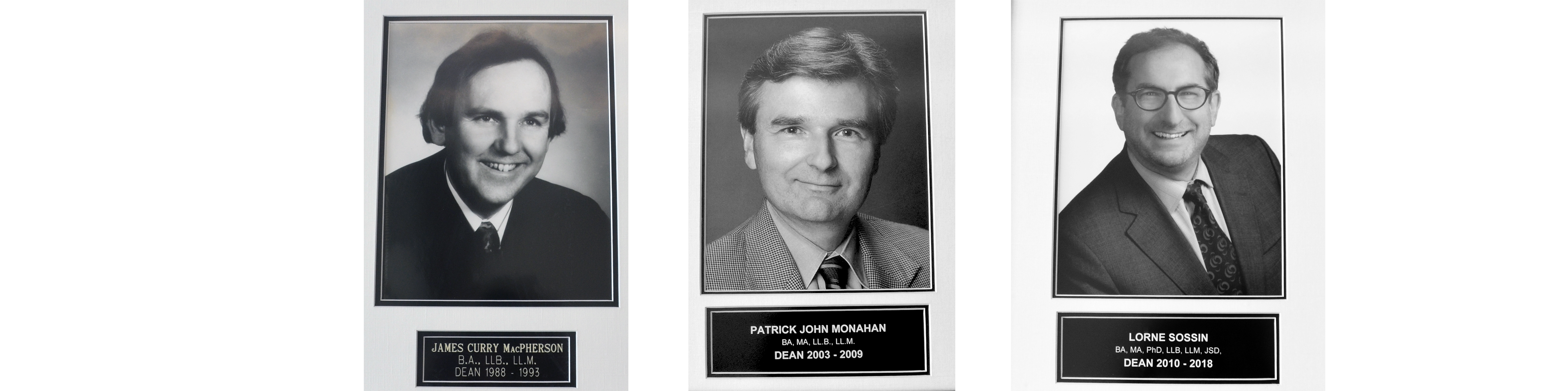 Photo of Deans MacPherson, Monahan and Sossin