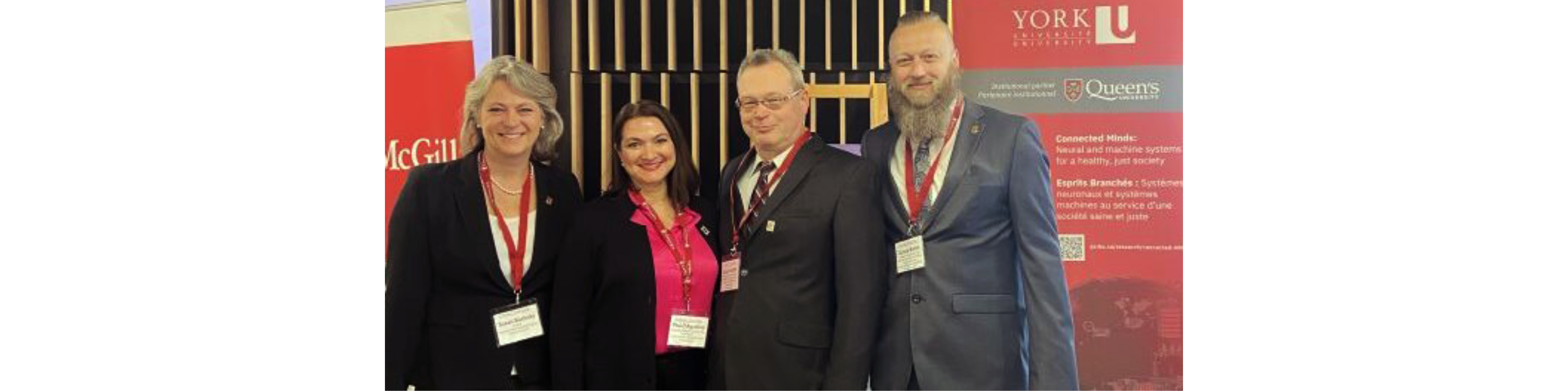 Photo of Susan Boehnke, Queen’s University with York University’s Giuseppina D’Agostino, Doug Crawford and Gunnar Blohm, Queen’s University.