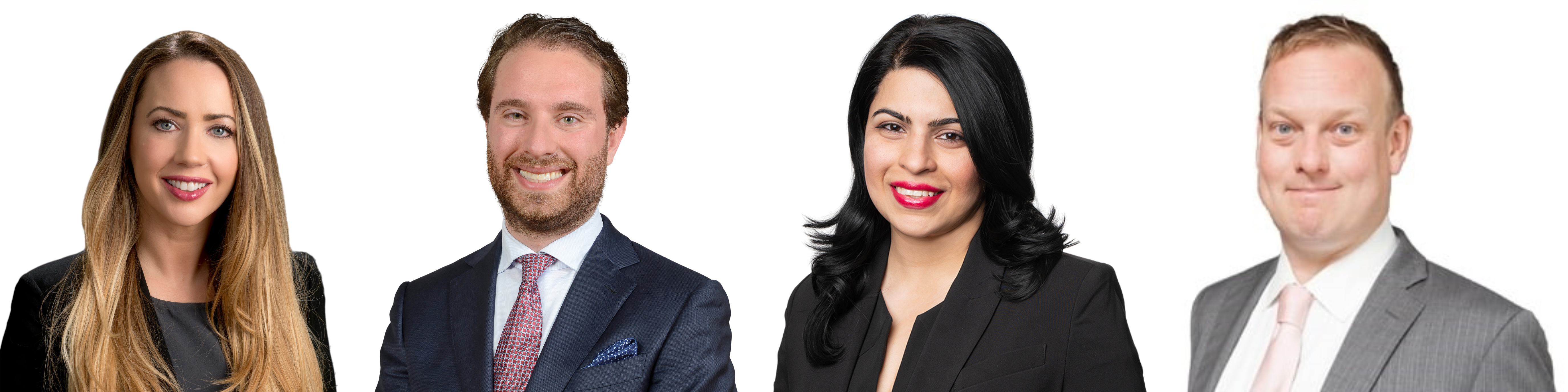 Headshots of Professor Carys Craig, Professor Ryan Abbott, and Toronto IP lawyers and Osgoode alumni Reshika Dhir, and Paul Blizzard