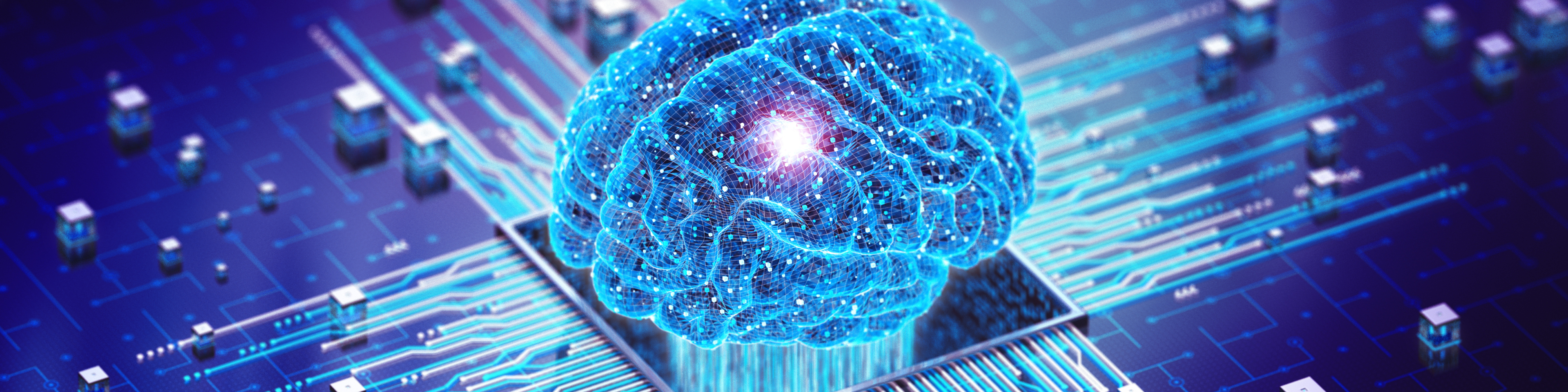 Stylized image of human brain symbolizing artificial intelligence