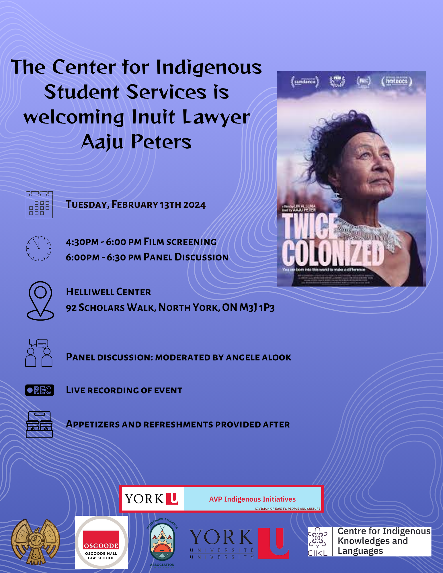 The Center for Indigenous Student Services is Welcoming Inuit Lawyer Aaju Peters