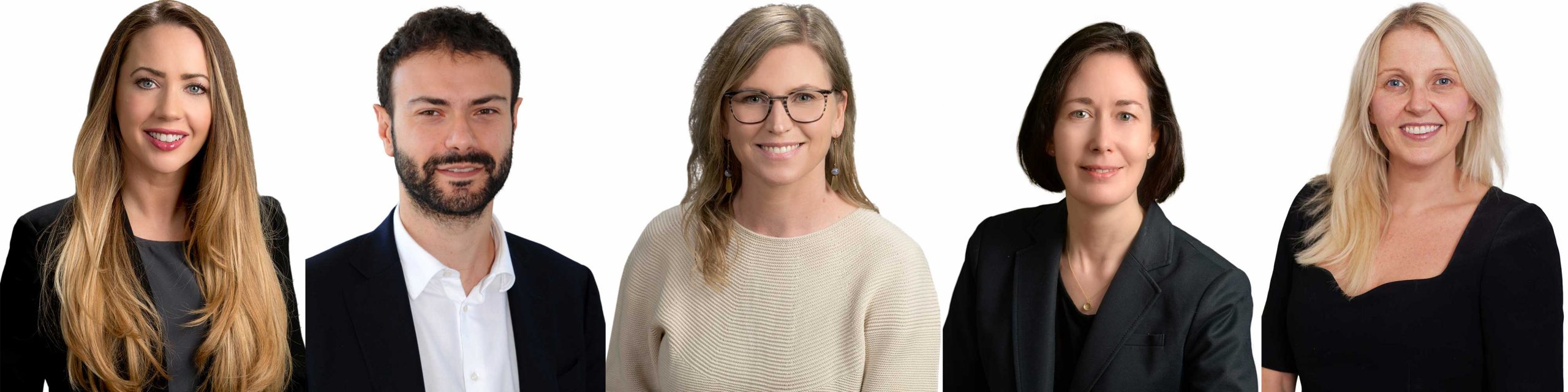 Headshots of Professors Craig, DeStefano, Scott, Slinn and White